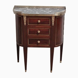 Commode Style Louis XVI Vintage en Acajou, Marbre et Laiton