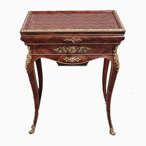 Antiker Napoleon III Tisch aus Palisanderfurnier & Bronze