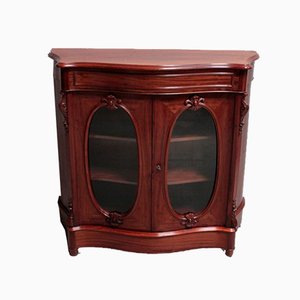 Small Antique Napoleon III Mahogany Veneer Cabinet