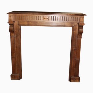 Vintage Chestnut Fireplace Mantel, 1920s