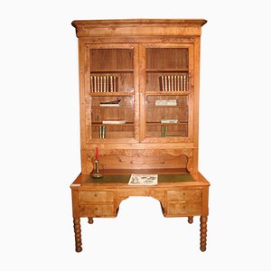 Antique Office Desk with Bookcase, 1870s