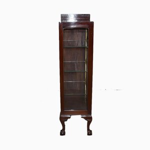 Vintage English Mahogany Veneer Chippendale Display Case