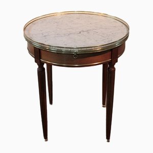 Vintage Louis XVI Style Mahogany and Marble Bouillotte Coffee Table