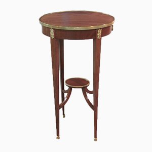 Petite Table d'Appoint Vintage en Acajou et Placage d'Acajou