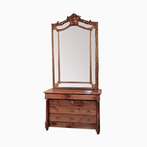 Espejo de madera dorada, siglo XIX
