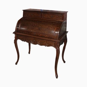 Antique Napoleon III Mahogany Veneer and Leather Desk