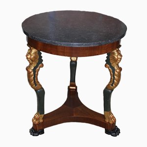 Empire Style Mahogany and Marble Side Table