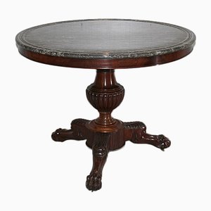 Table Basse Antique en Acajou et Marbre