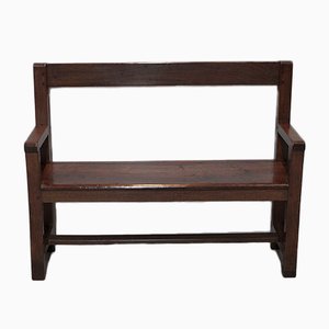 Antique Rustic Oak Bench