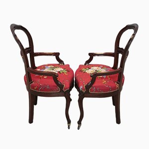 Antike Esszimmerstühle aus Mahagoni, 2er Set