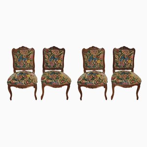Antique Walnut Dining Chairs, Set of 4