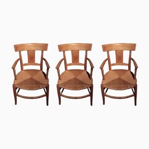 Fauteuil Morris Arts and Crafts Artdéco Marron/Naturel Bois/Velours - Vendu