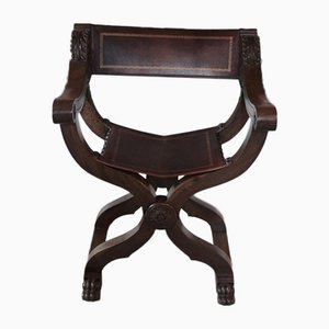 Vintage Renaissance Style Walnut Armchair