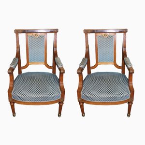 Vintage Oak Armchairs, Set of 2