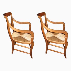 Fauteuils Antiques en Noyer, Set de 2