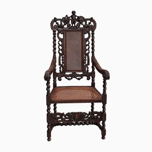 Großer Vintage Sessel aus Buche im Louis XIII Stil