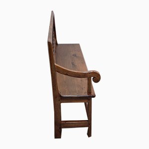 Panca lunga antica in legno di castagno