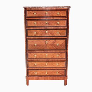 18th Century Louis XVI Rosewood, Amaranth, and Marble Secretaire