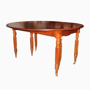 Mesa de comedor Louis Philippe de caoba, siglo XIX