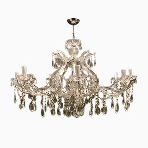 Lámpara de araña italiana grande de cristal, años 40