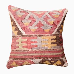 Pink Abstract Kilim Pillow Cover by Zencef Contemporary