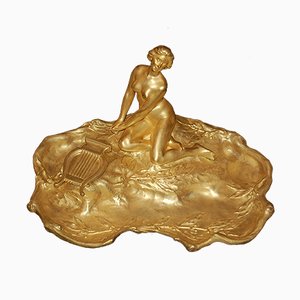Art Nouveau Gilded Bronze Sculpture by Henri Godet for Siot