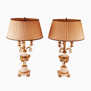Antique Table Lamps, Set of 2