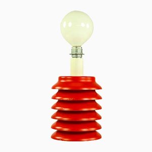 Mid-Century Red Steel Table Lamp