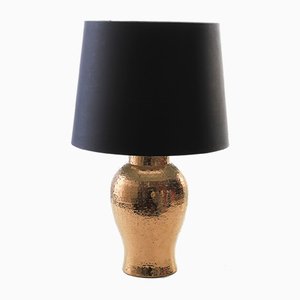 Scandinavian Modern Golden Ceramic Table Lamp by Bitossi for Luxus, 1960s