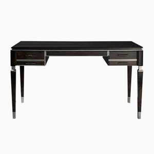 Ebony & Silvered Desk with 4 Drawers by Jacobo Ventura