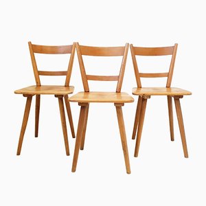 Vintage Oak Side Chairs by Adolf Schneck for Schäfer, 1940s, Set of 3