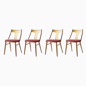 Wood Dining Chairs, 1960s, Set of 4