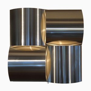 Large Brushed Steel Sconce, 1970s