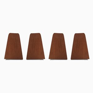 Mid-Century Buchstützen aus Teak von FM Møbler, 1960er, 4er Set