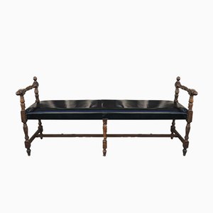 Antique French Leather Window Seat