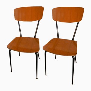 Italian Formica Dining Chairs, 1970s, Set of 2
