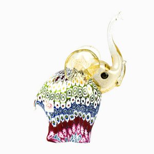 Sculpture Elephant Murrina Millefiori from Made Murano Glass, 2019