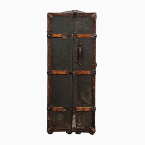 Antique Leather and Metal Traveling Trunk