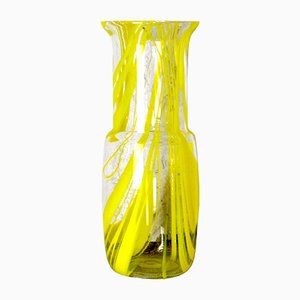 Vaso in vetro giallo, anni '60