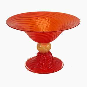 Copa de cristal de Murano rojo de Gianni Seguso para Seguso, años 80