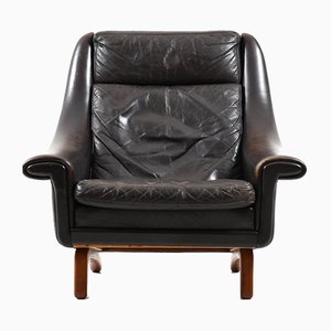 Mid-Century Danish Leather Lounge Chair by Aage Christiansen for Erhardsen & Andersen