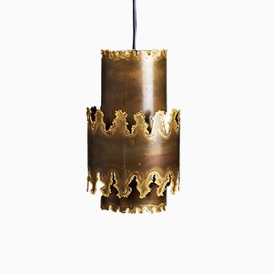 Brutalist Brass Pendant Lamp by Svend Aage Holm Sørensen, 1960s