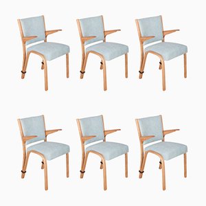 French Oak Dining Chairs by Hugues Steiner for Steiner, 1960s, Set of 6