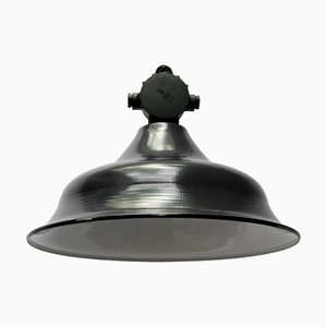 Lampada da soffitto smaltata nera e bachelite, anni '50