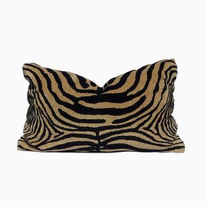 Zebra Print On Linen Velvet Pillow by Katrin Herden for Sohil Design