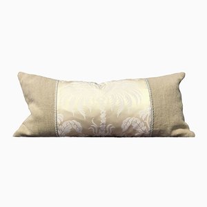 Ivory Silk Damask Pillow by Katrin Herden for Sohil Design