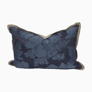 Blue Silk Damask Pillow by Katrin Herden for Sohil Design