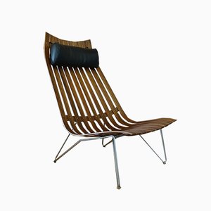 Teak & Leather Lounge Chair by Hans Brattrud for Hove Møbler, 1960s