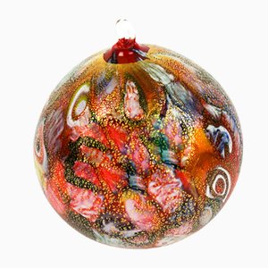 Bola navideña en rojo y pan de oro de Made Murano