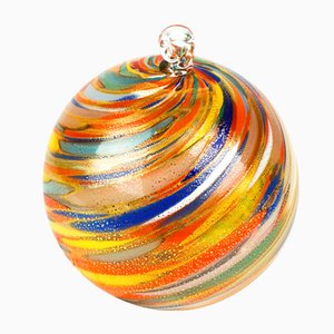 Boule de Noël Multicolore et Feuille d'Or de Made Murano Glass